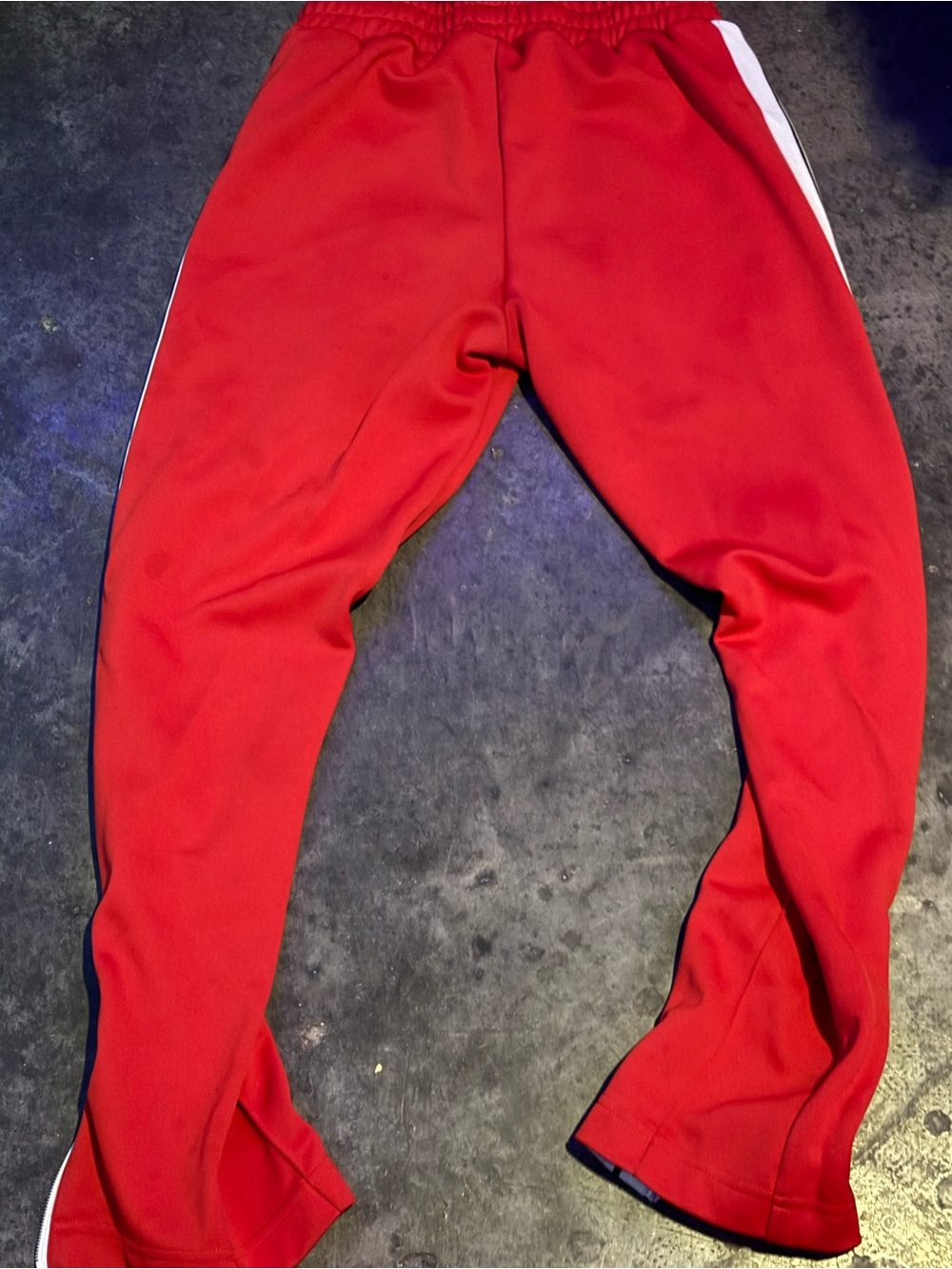Palm Angels Red Track Joggers with White Side Stripes
